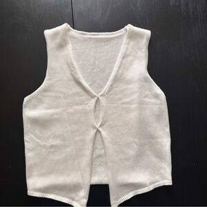 White Sleeveless Knit Top